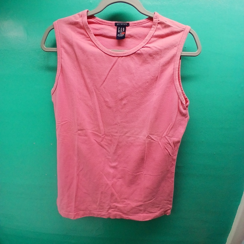 Gap Sleeveless Tank Top XL Pink Stretch Cotton Barbiecore Y2K Basic